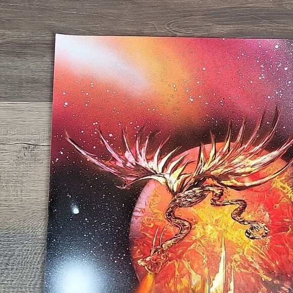 Original space fantasy painting mixed media signed Azul 2006 - Picture 2 of 10